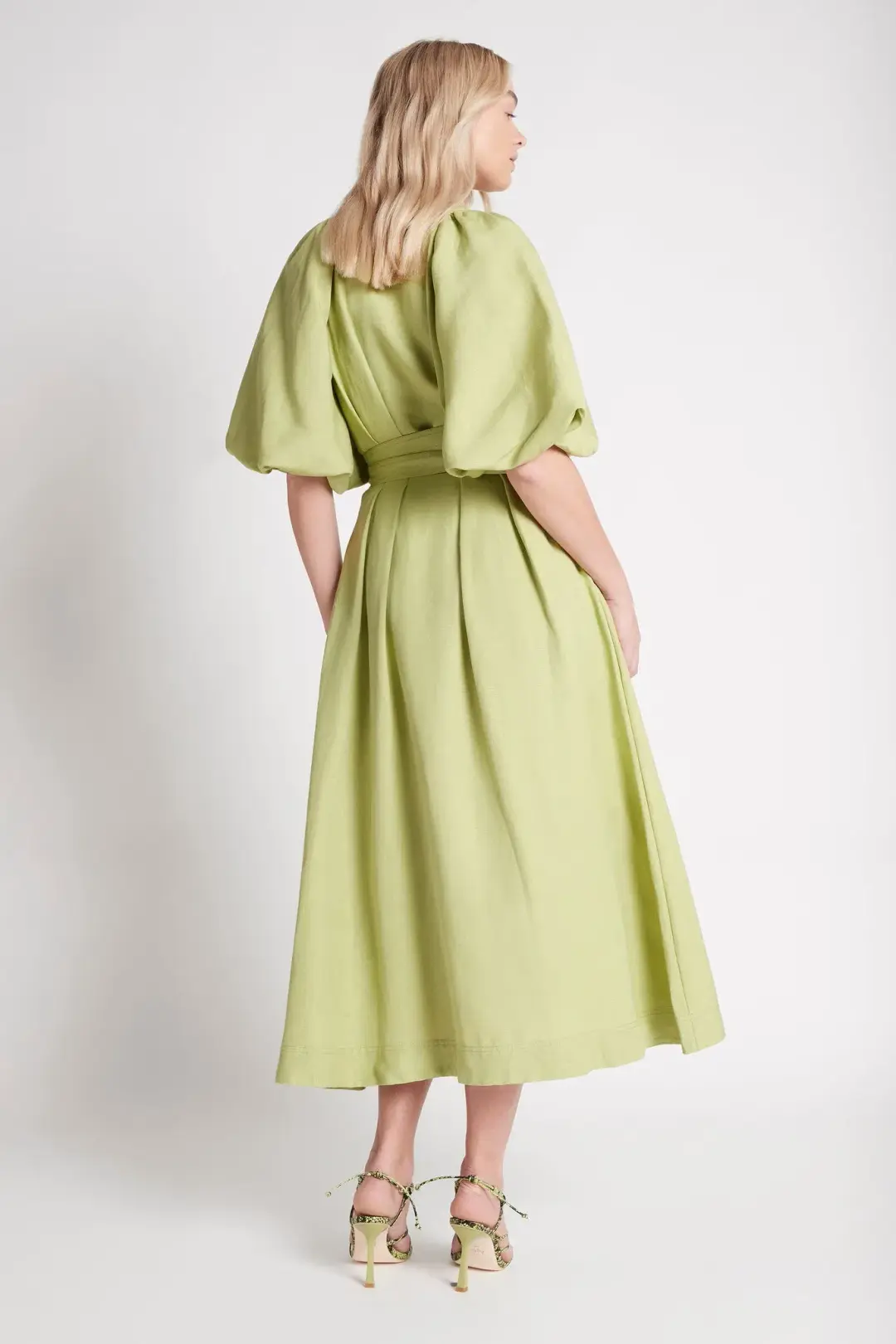 AJE Evermore Midi Dress Bayleaf Size 10 for rent on The Volte - main image