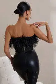 Club L London All About You Feather Corset Boodysuit Size 12 for rent on The Volte - main image