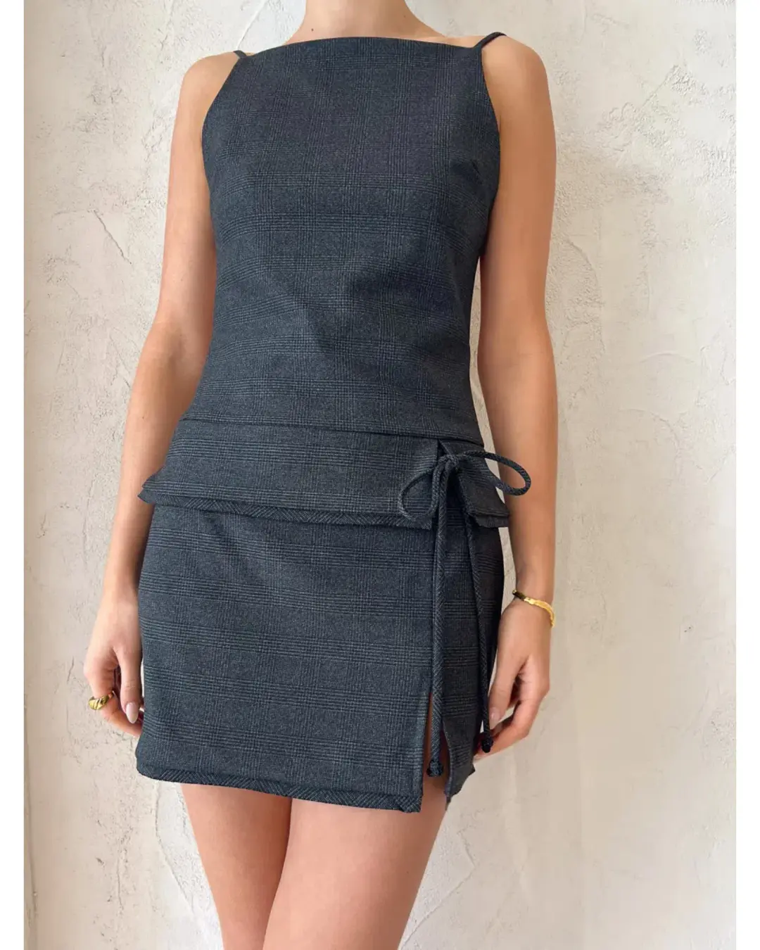 Bec & Bridge Tali Belted Dress in Check Size AU 8 for rent on The Volte - main image