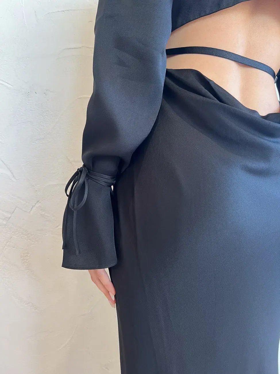 Bec & Bridge Diamond Days Long Sleeve Maxi Dress in Black Size 10 / M for rent on The Volte - main image