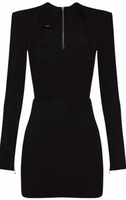 Alex Perry Benison Stretch Crepe Portrait Mini Dress Black Size 10 for rent on The Volte - image 2