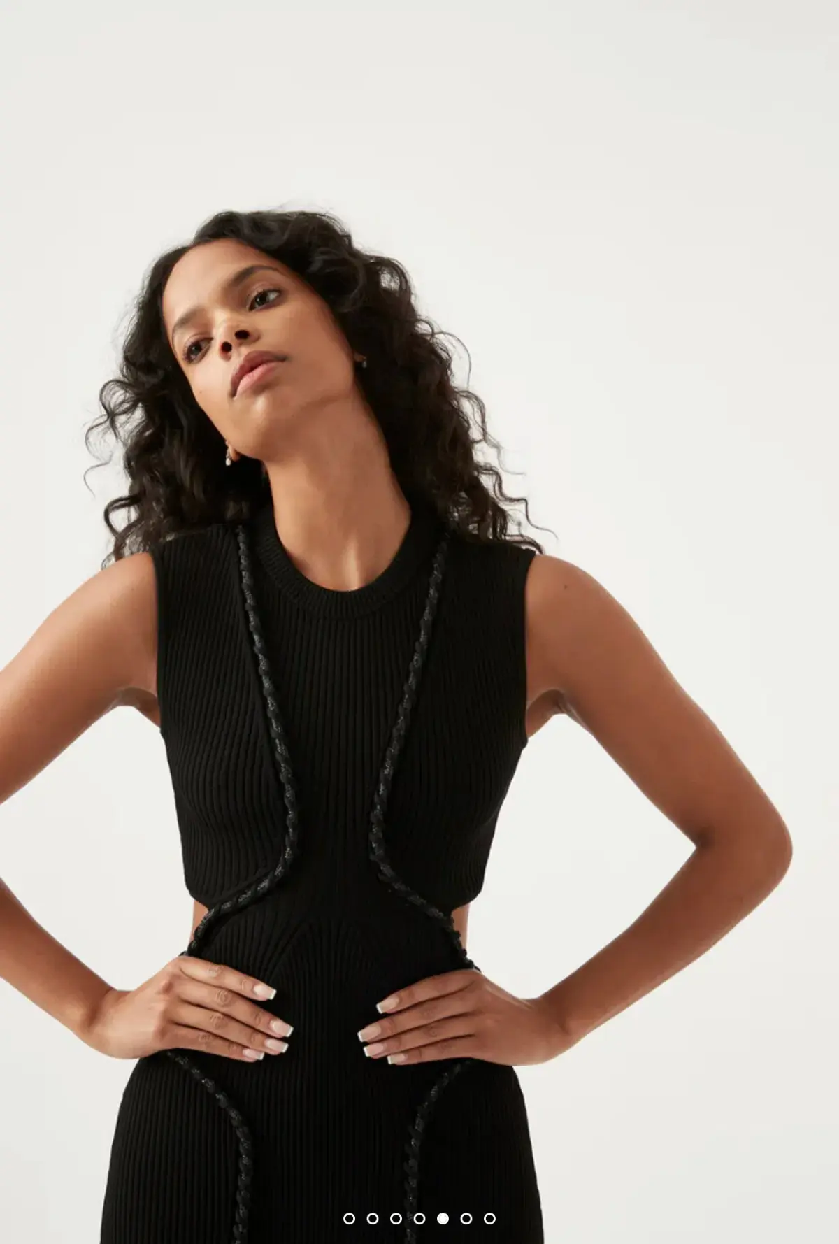 Aje Arp Cut Out Knit Midi Dress Black Size 6 - Image 3