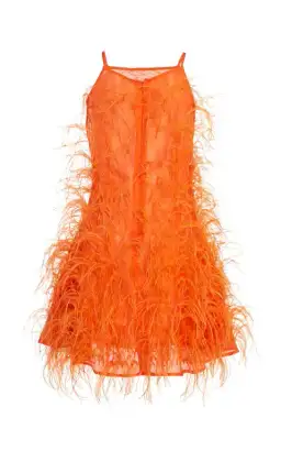 Cult Gaia Shannon Dress Orange Feathers Size XS/S for rent on The Volte - image 2