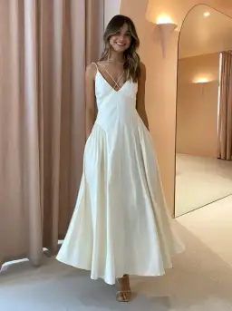 Camilla & Marc Antelao Dress in Cream Size 10 for rent on The Volte - image 1