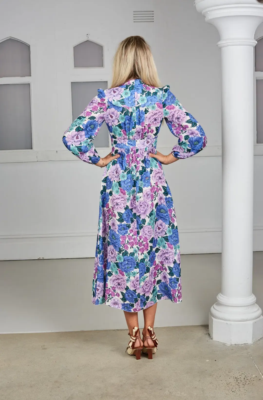 Zimmermann Poppy Plunge Midi Dress Floral Size 2 for rent on The Volte - main image