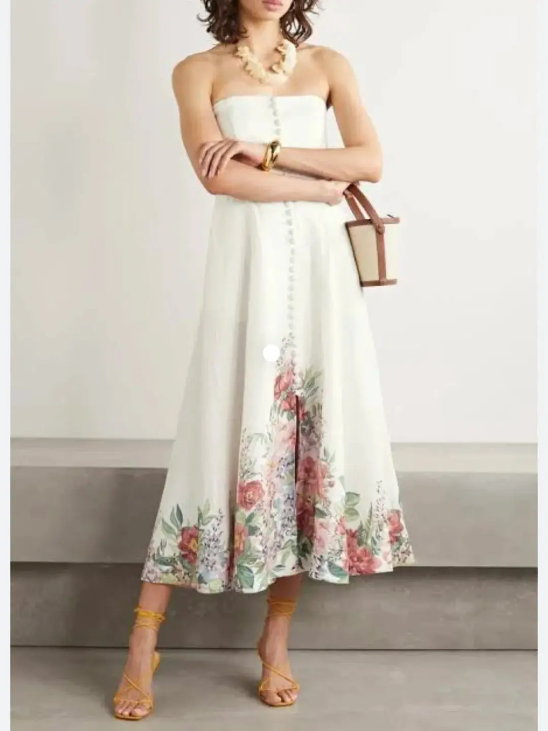 Zimmermann Bellitude Midi Floral Linen Midi Dress Floral Size 2/Au 12 for rent on The Volte - main image