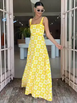 By Nicola | Goldie Maxi Dress | Yellow | Size 10 for rent on The Volte - image 2