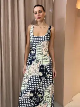 By Nicola Beneath The Stars Slip Dress in Geo Print Size 12 for rent on The Volte - image 3