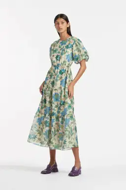 Sir The Label Celia Open Back Midi Dress Blue Green Size 8/S for rent on The Volte - image 3