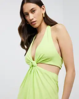 Camilla And Marc Zandar Cut Out Halter Dress In Apple Sorbet Au Size 12 for rent on The Volte - image 8