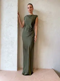 Rumer Iluka Maxi Dress Khaki Size M / AU 10 for rent on The Volte - image 1