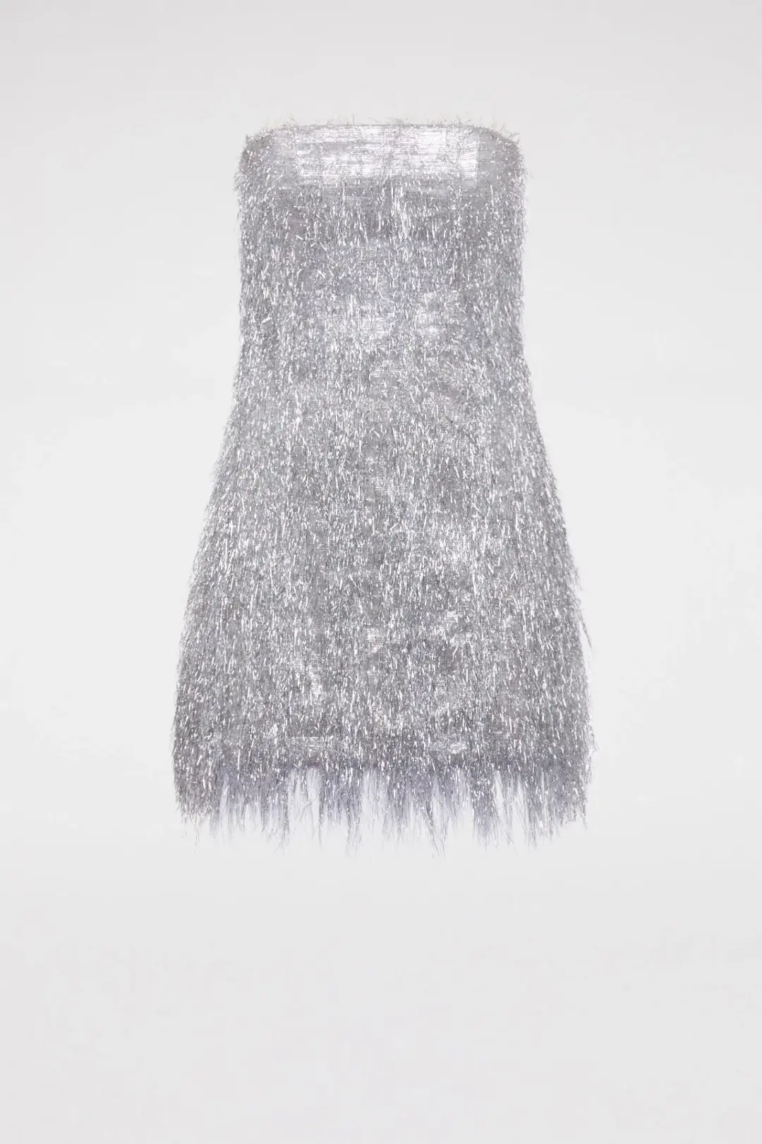Scanlan Theodore Tinsel Mini Dress Silver Size 8 for rent on The Volte - main image