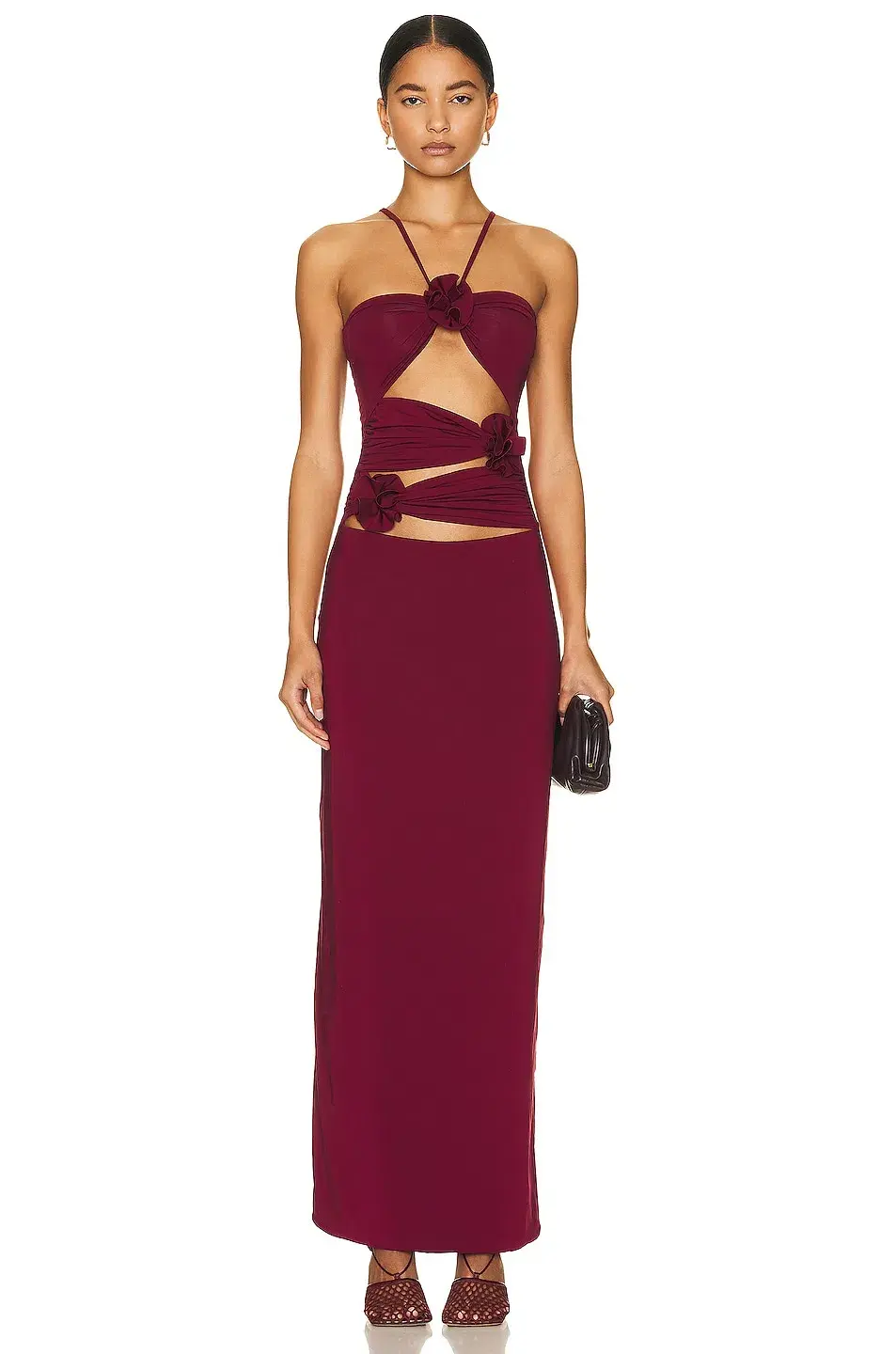 Maygel Coronel Veranera Midi Dress Burgundy One Size for rent on The Volte - main image