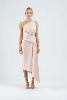 One Fell Swoop Temptation Midi Dress in Sleek Blush Size 10