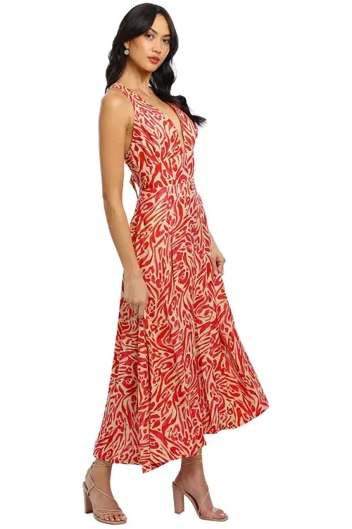 Nicholas Haisley Dress Print Red Size AU 8 for rent on The Volte - main image