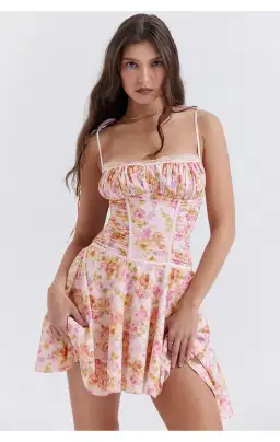 House of CB Alejandra Corset Mini Dress Light Lavender Floral Size S / AU 8 for rent on The Volte - image 2