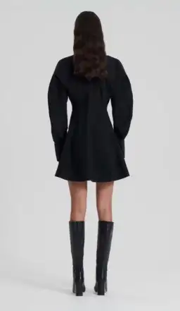 Scanlan Theodore Denim Cocoon Sleeve Mini Dress Washed Black Size 6 / XS for rent on The Volte - image 3