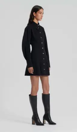 Scanlan Theodore Denim Cocoon Sleeve Mini Dress Washed Black Size 6 / XS for rent on The Volte - image 2
