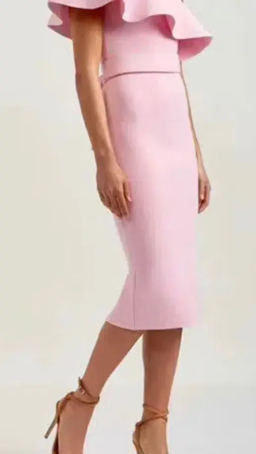 Scanlan Theodore Crepe Knit Ruffle Dress Pink Size XS / AU 6 for rent on The Volte - main image