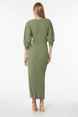 Manning Cartell Love Match Knit Midi Dress Olive Green Size 6 for rent on The Volte - image 3