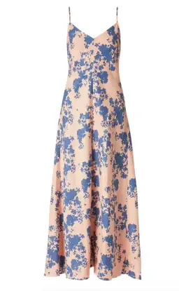 Scanlan Theodore Coral Linen Slip Dress Floral Size 10 for rent on The Volte - image 3