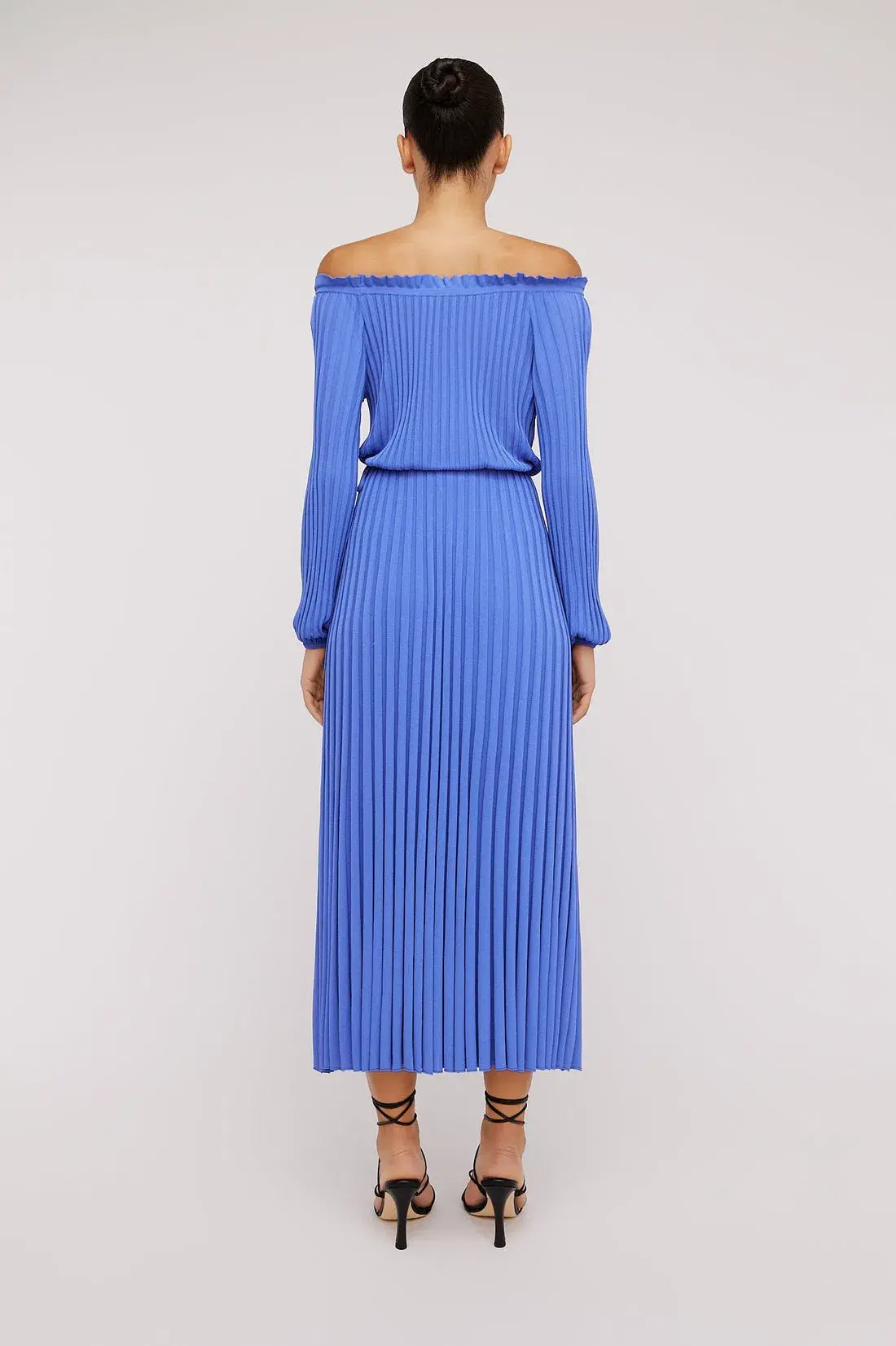 Scanlan Theodore Pleated Rib Cold Shoulder Dress Blue Size XS/AU 6 - Image 2