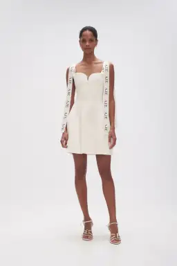 Aje Amber Knit Dress White Size S/AU 12