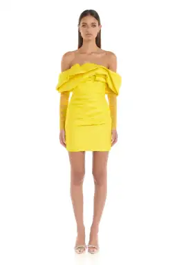 Eliya The Label Oscar Dress Mini Dress Yellow Size M/Au 10