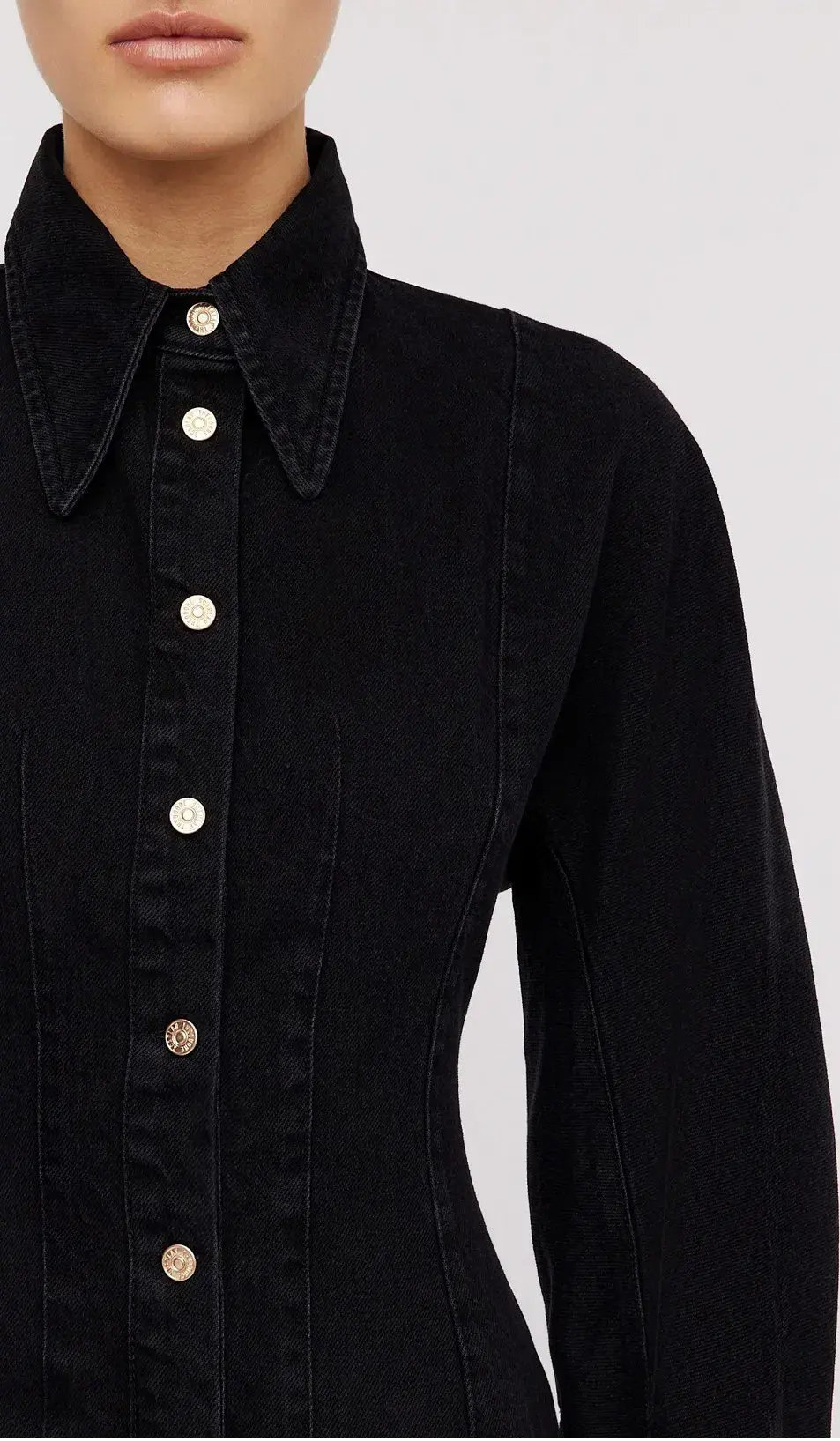 Scanlan Theodore Black Denim Cocoon Sleeve Mini Dress Size 10 for rent on The Volte - main image