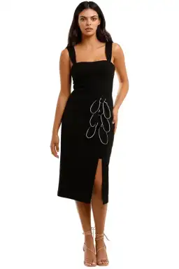 Rebecca Vallance Celeste Tie Midi Dress Black Size 10