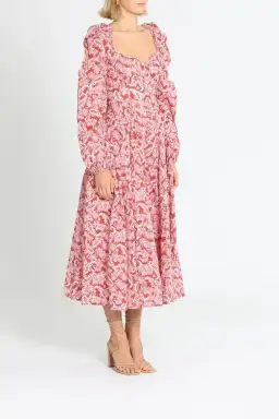 Steele Esme Dress Chestnut Paisley Pink Print Red Size 10 for rent on The Volte - image 2