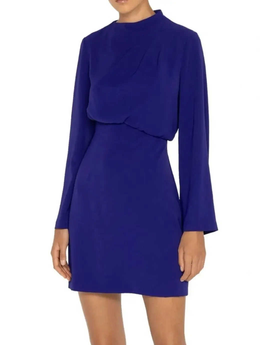 Cue Asymmetrical Neck Mini Dress Purple Size 12 for rent on The Volte - main image