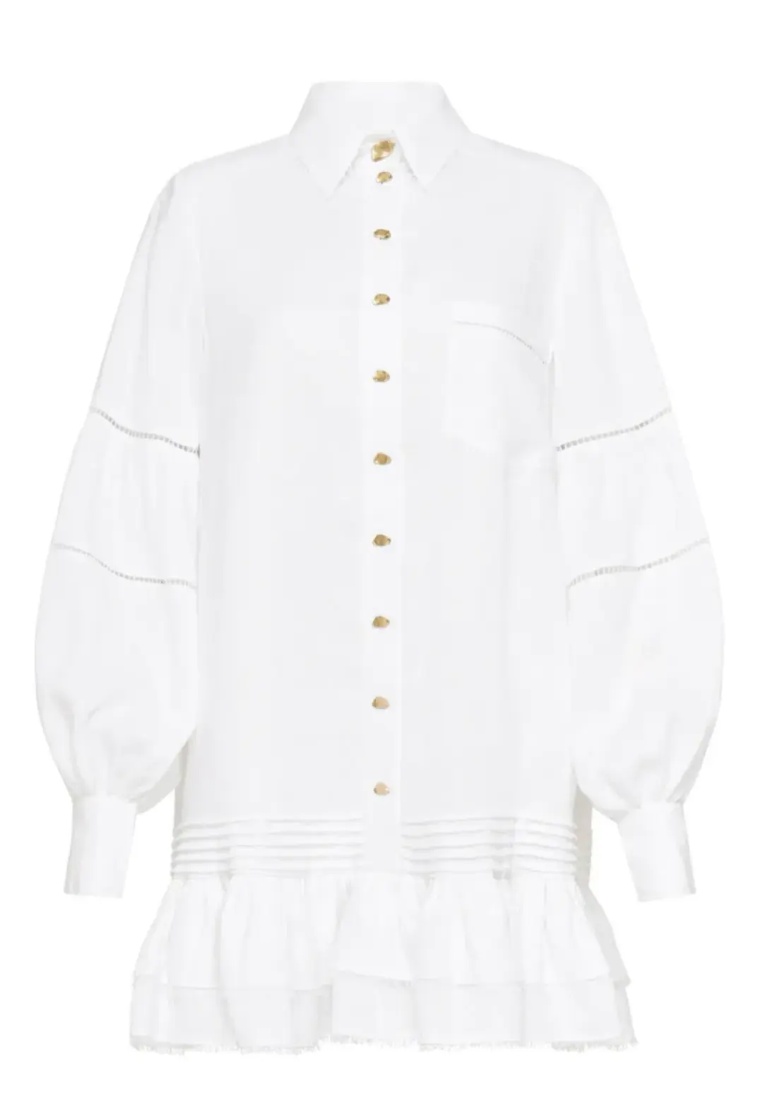 Aje Lotus Shirt Mini Dress White Size AU 10 for rent on The Volte - main image