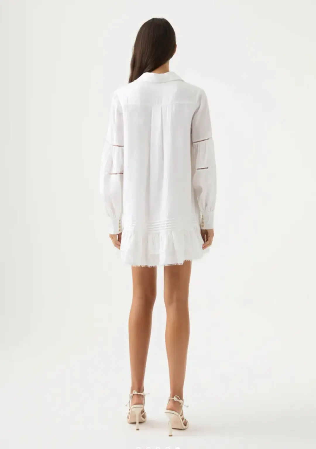 Aje Lotus Shirt Mini Dress White Size AU 10 for rent on The Volte - main image