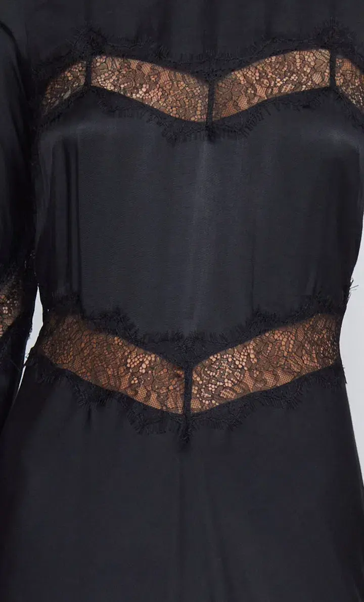 Bec & Bridge Spencer Lace Long Sleeve Maxi Dress in Black Size 6 / XS for rent on The Volte - main image