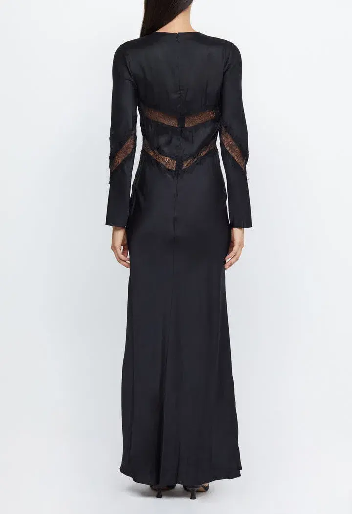 Bec & Bridge Spencer Lace Long Sleeve Maxi Dress in Black Size 6 / XS for rent on The Volte - main image