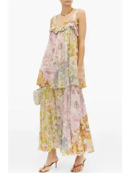 Zimmermann Super Eight Tiered Floral Maxi Dress Multi Size 0 / AU 8 for rent on The Volte - image 1