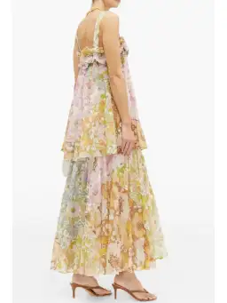 Zimmermann Super Eight Tiered Floral Maxi Dress Multi Size 0 / AU 8 for rent on The Volte - image 4