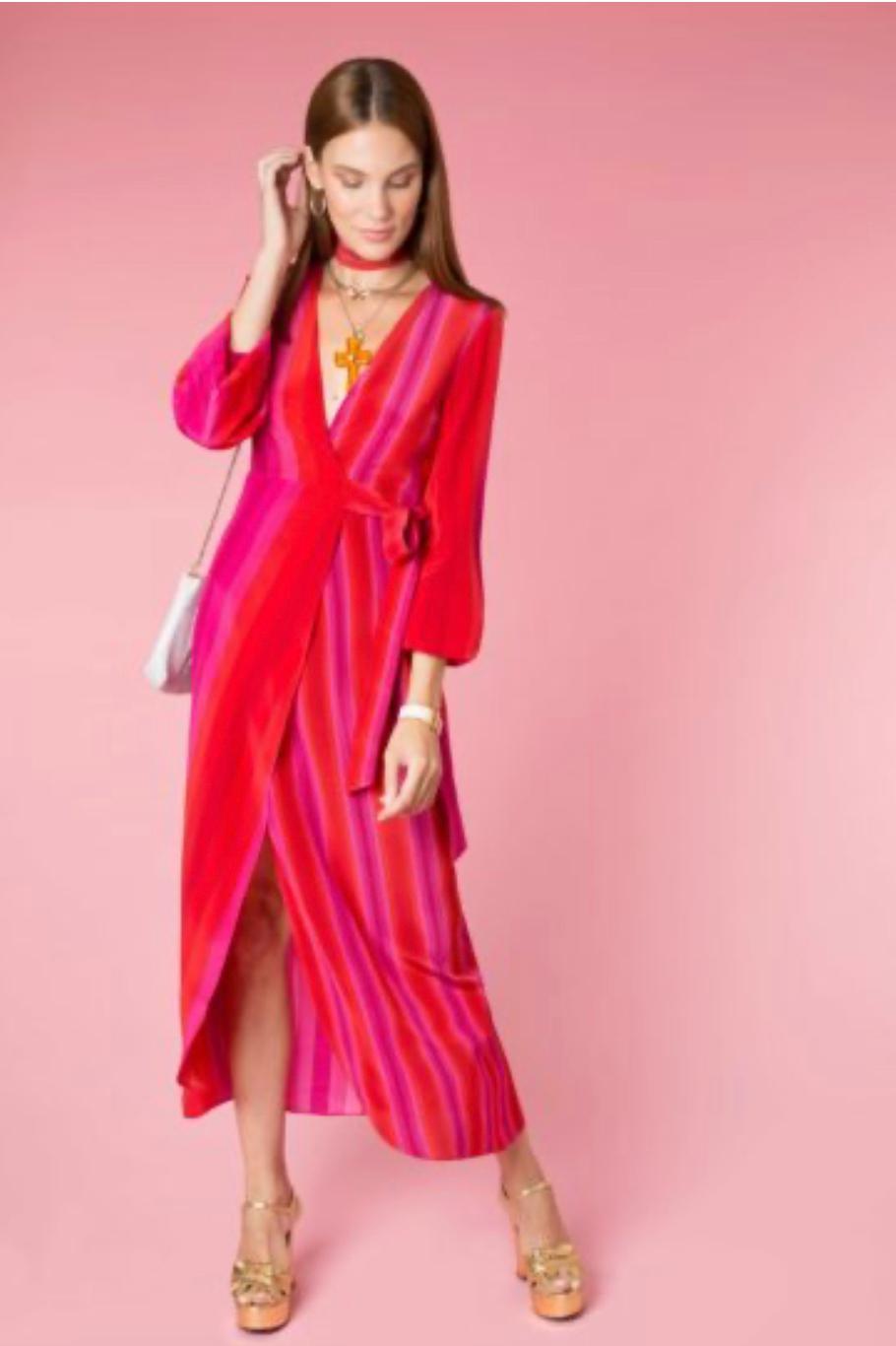 Rixo London Marni Studio Stripe Size AU 12 for rent on The Volte - main image