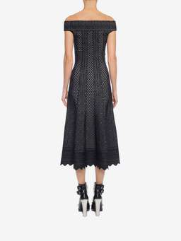 Alexander McQueen Off the Shoulder Jacquard Lace Dress Size 12 for rent on The Volte - image 3