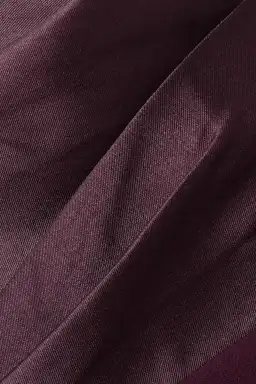 Solace London Carmen Off-the-shoulder Gathered Satin And Crepe Maxi Dress Purple Size AU 8 for rent on The Volte - image 3