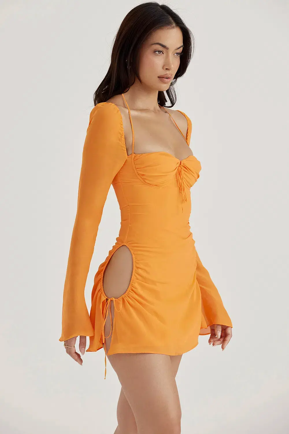 House Of CB Halter Mini Dress Orange Size AU 10 for rent on The Volte - main image