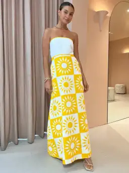 By Nicola Wavy Strapless Maxi Dress Multi Size AU 12 for rent on The Volte - image 1