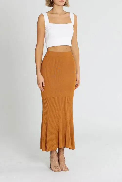 Alice McCall Michelle Knit Skirt Tan Brown Size AU 8 for rent on The Volte - main image