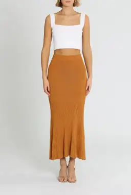 Alice McCall Michelle Knit Skirt Tan Brown Size AU 8 for rent on The Volte - image 2