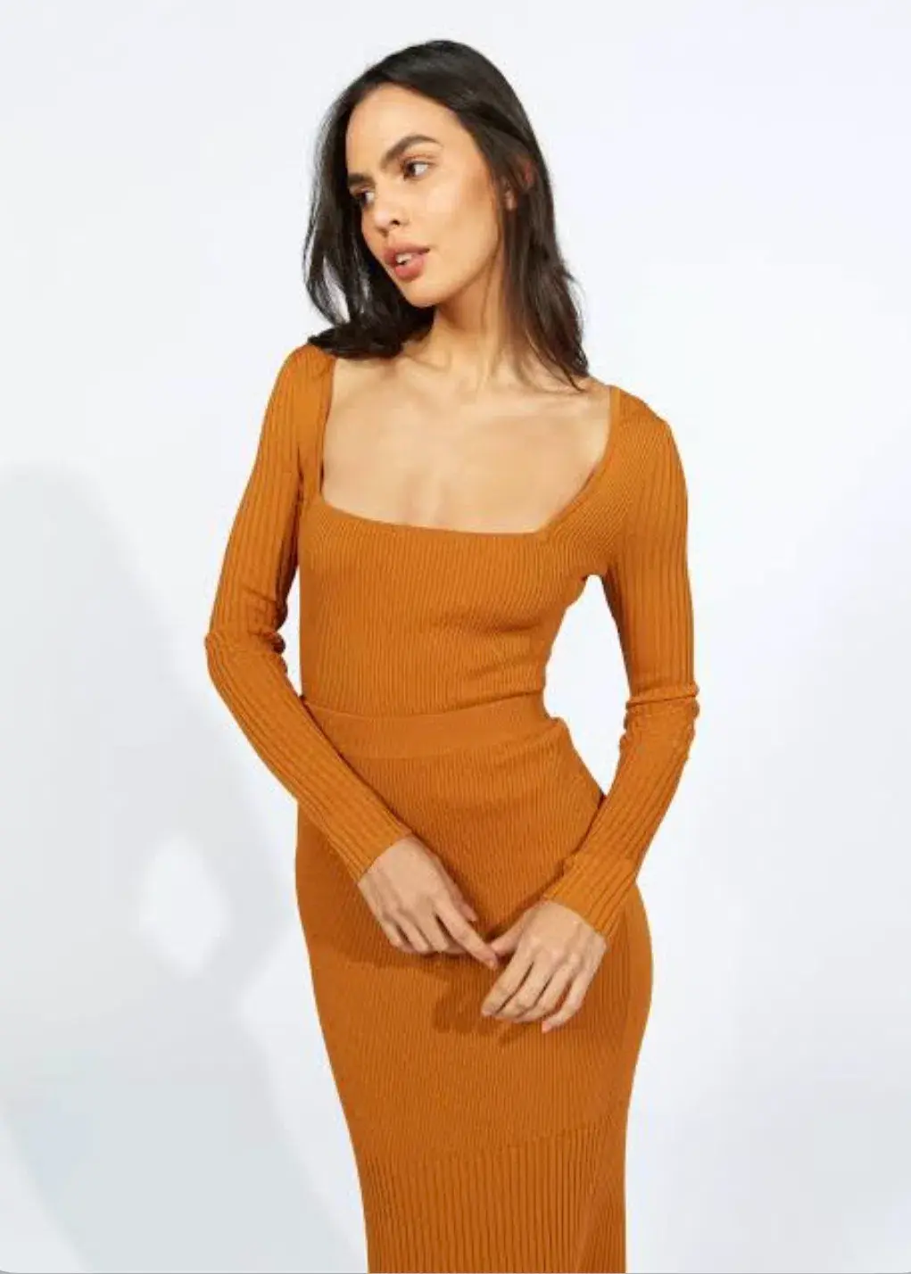 Alice McCall Michelle Knit Long Sleeve Top Tan Brown Size AU 10 for rent on The Volte - main image