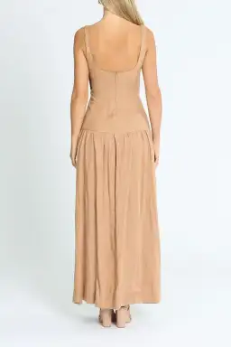 Bec & Bridge Alamos Midi Dress Brown Size AU 8 for rent on The Volte - image 3