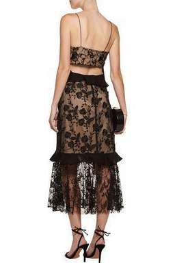 Sachin & Babi - Paris Ruffled Lace Midi Dress Size 10 for rent on The Volte - image 3
