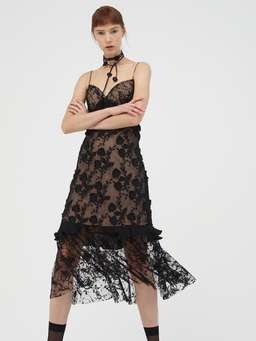 Sachin & Babi - Paris Ruffled Lace Midi Dress Size 10 for rent on The Volte - image 1