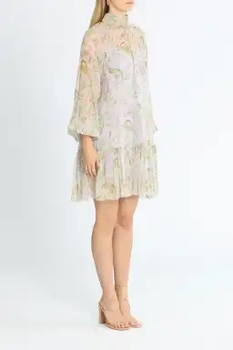 Alemais Marta Silk Crinkle Mini Dress Multi Print Size AU 10 for rent on The Volte - image 2